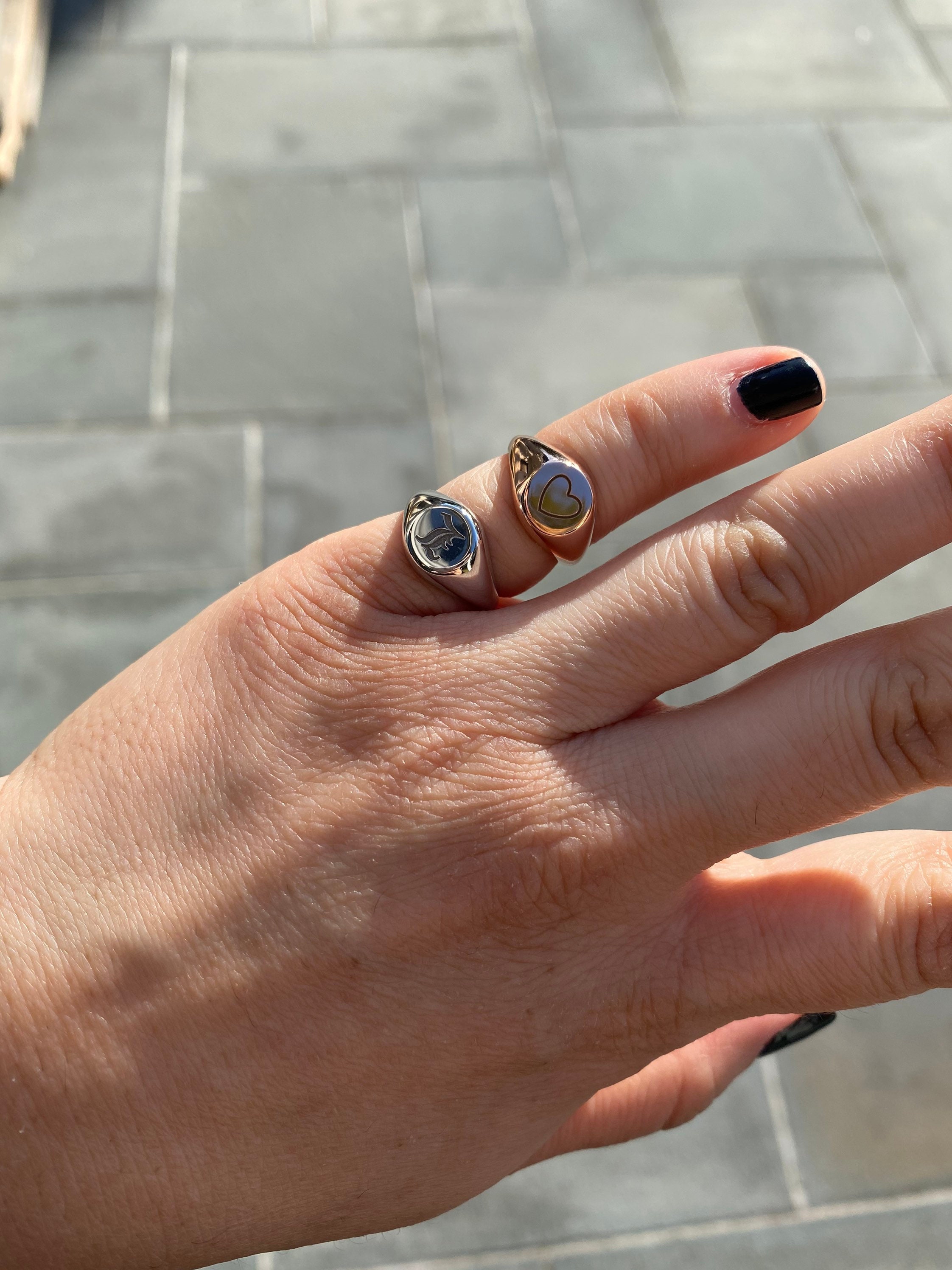 Sterling Silver Pinky Ring in Gold Rose Gold or Silver Etsy