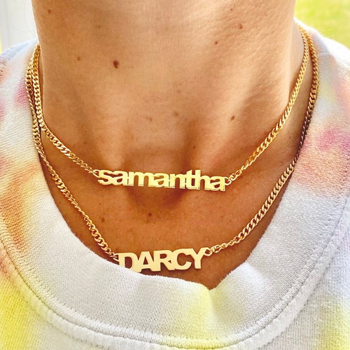 Personalized Curb Link Necklace. Custom 