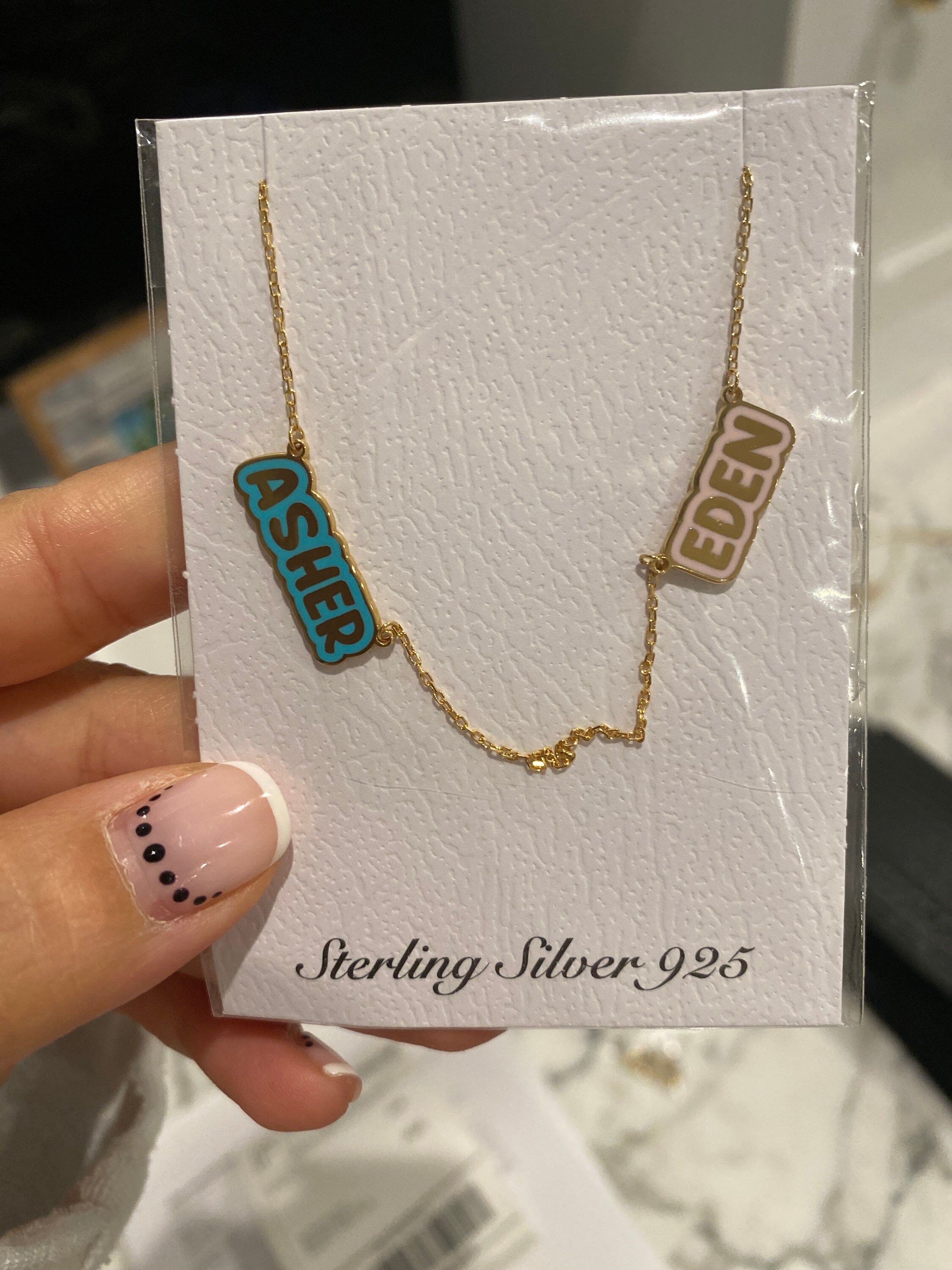 Enamel Daisy Mommy Necklace - Customizable Names Necklace for Moms | Sterling Silver