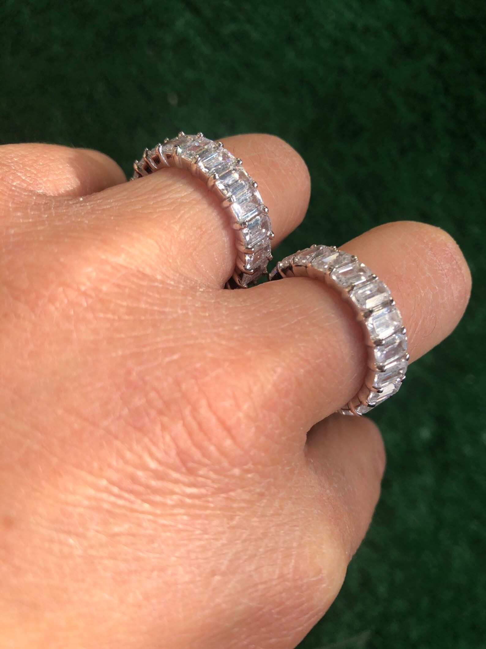 Emerald Cut Band. Wedding Ring. Anniversary Gift. Sterling - Etsy