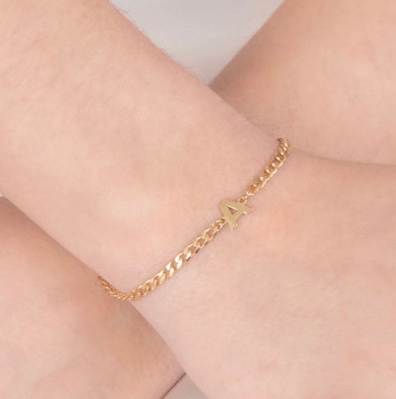 Sterling Silver Custom initials Bracelet - Gold