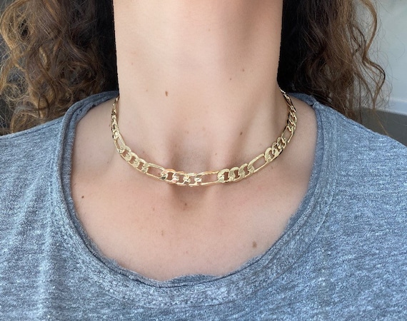 Gold figaro choker deals