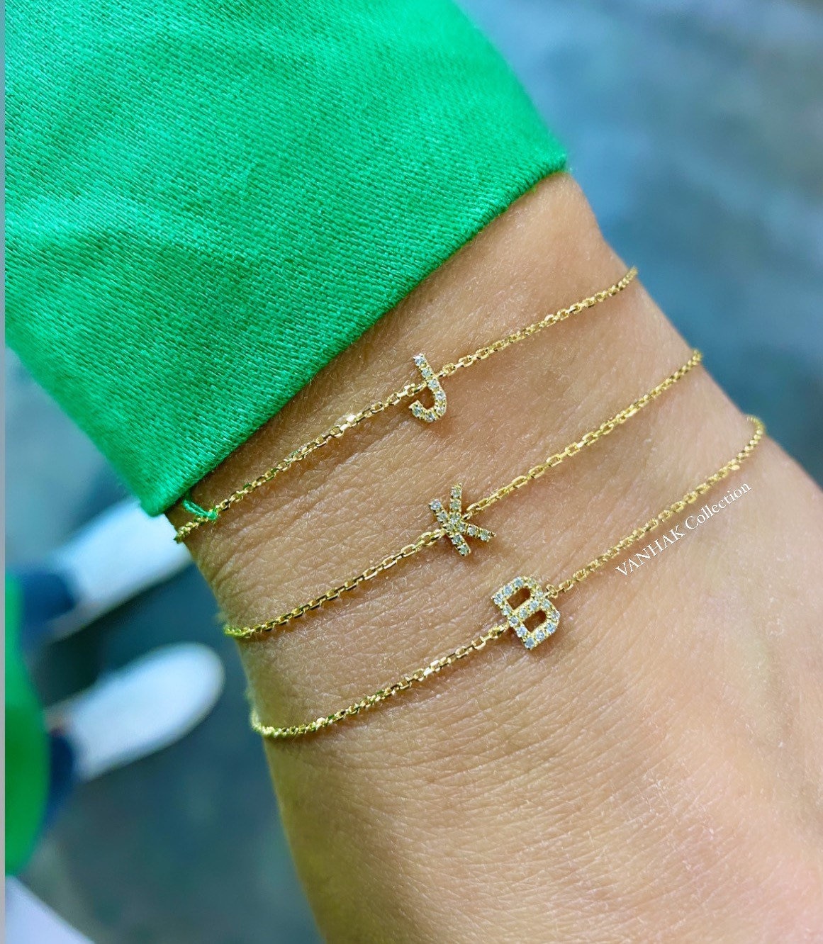 Buy Two Letters Bracelet/14k Rose Gold Letters Bracelet/14k Yellow Gold  Bracelet/14k White Gold Bracelet/personalize Bracelet/alphabet Bracelet  Online in India - Etsy