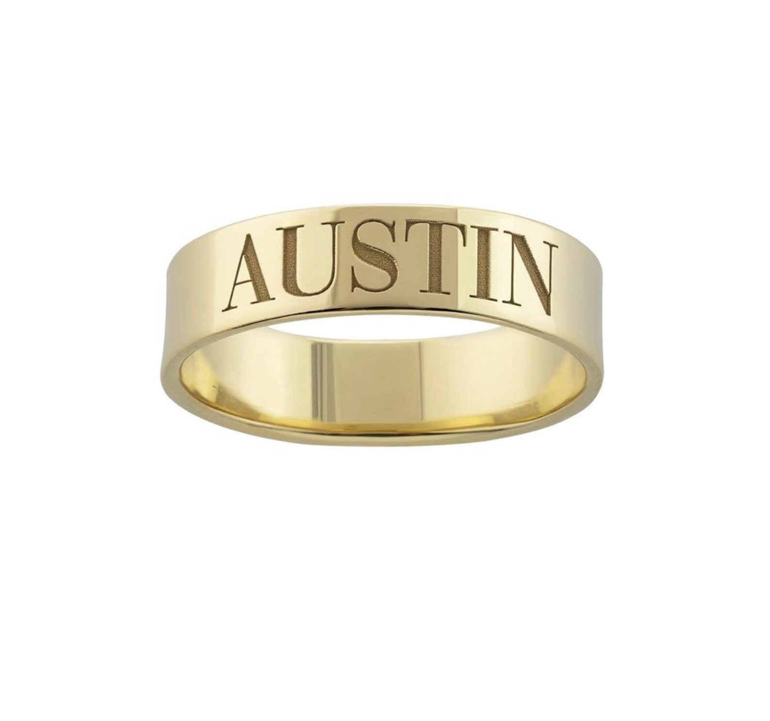 Personalized Name Ring | Sterling Silver and 14K Gold Plated Engraved ...