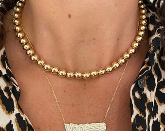 18K Gold-filled 8 mm gold ball choker/necklace. Gold-filled gold ball necklace. Gold-filled gold ball choker.
