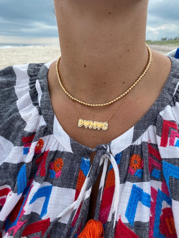 The Pave' Bubble Letter Pendant Necklace