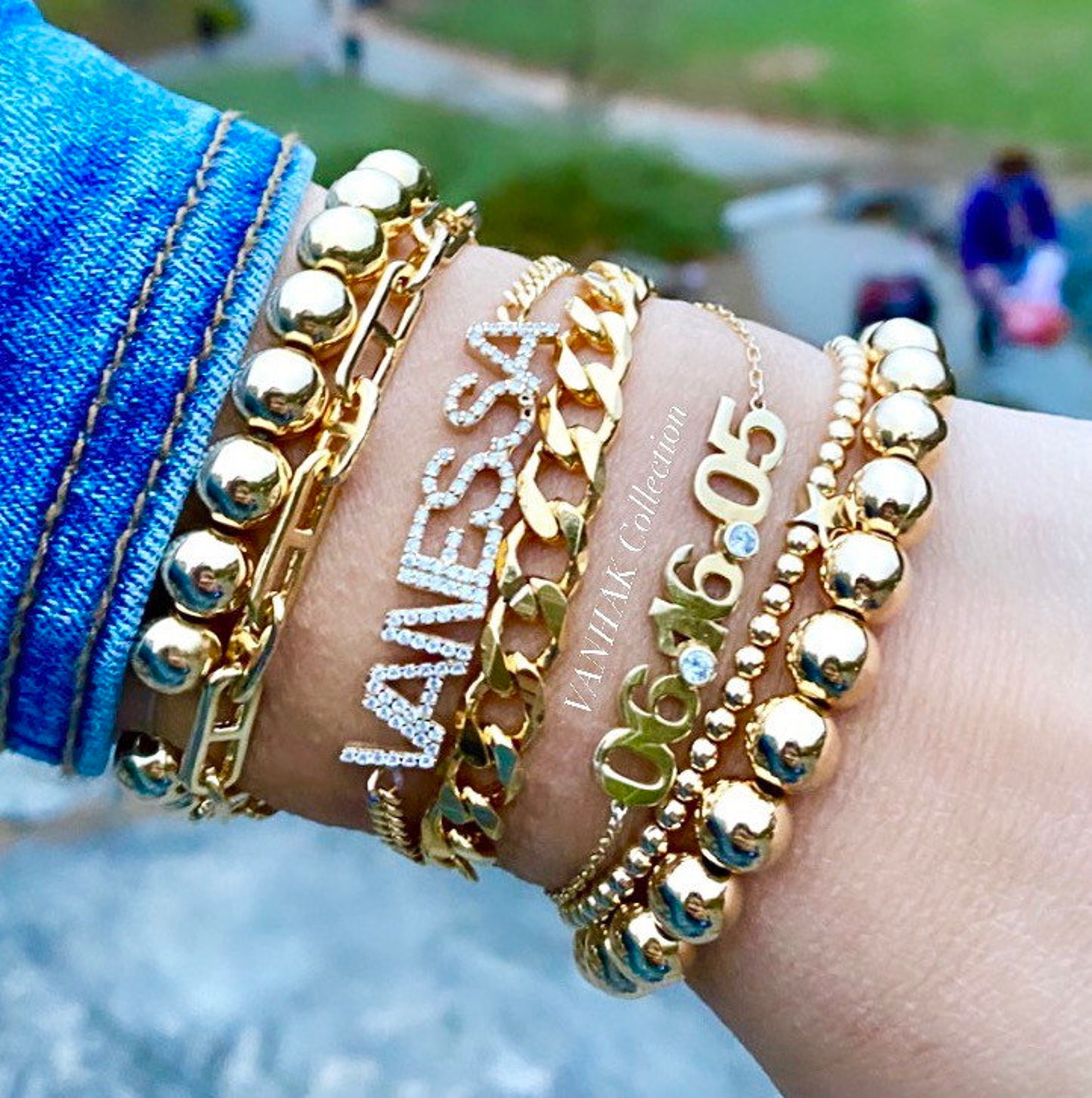 Cuban Link Personalized Name Bracelet Initial Bracelet Curb Etsy UK