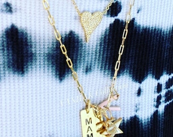 Mini paper clip chain | Perfect for your charm necklace | Create Your Own Charm Necklace | Charm Choker Necklace. Gold Filled paper clip