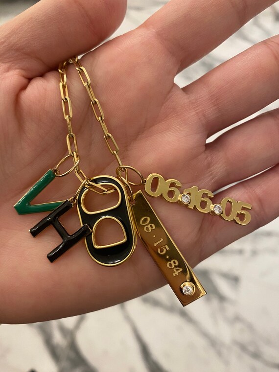 Custom number best sale charms