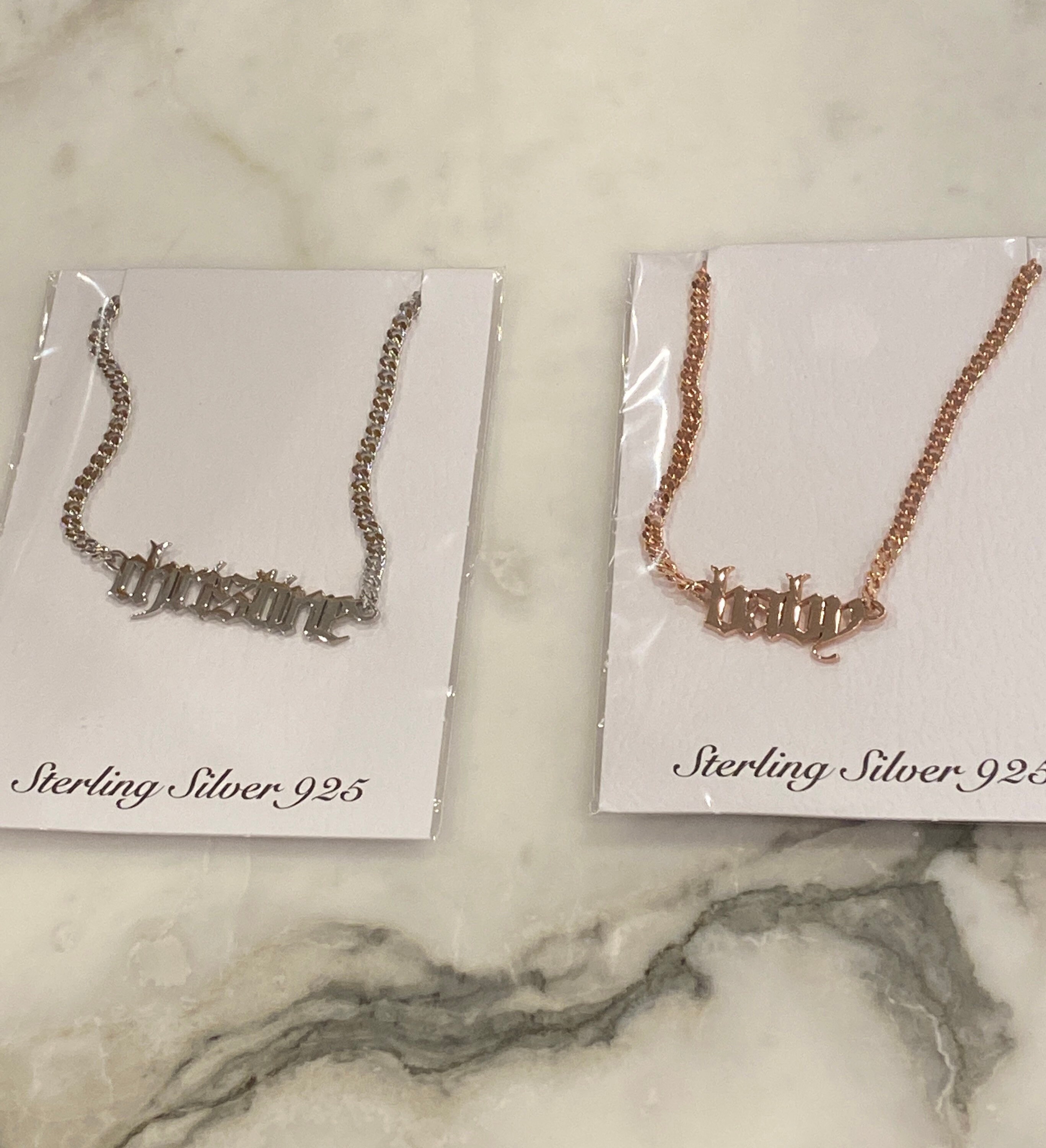 Personalized Gothic Nameplate Choker 