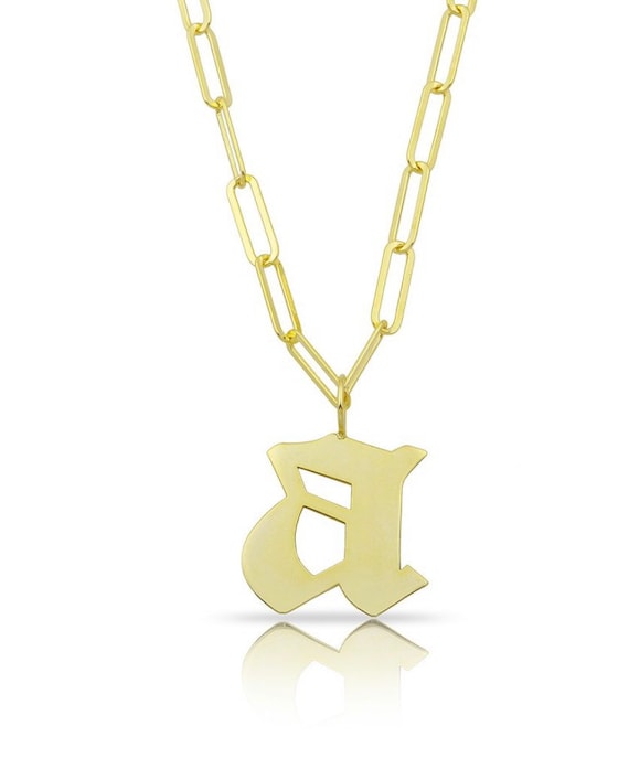 Initial Necklace on a Paper Clip Chain 