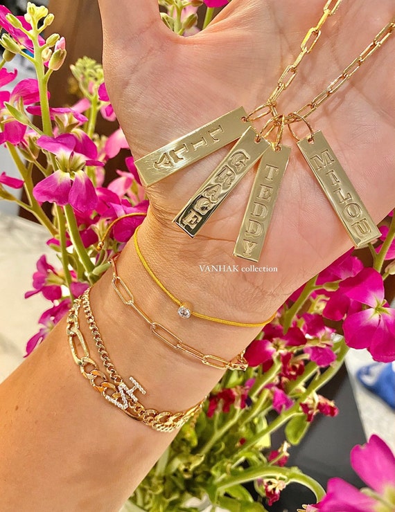 Sterling silver gold cheap plated name necklace