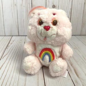 Vintage 1980s Care Bears Cheer Bear Pink Rainbow Small 6” inch Plush