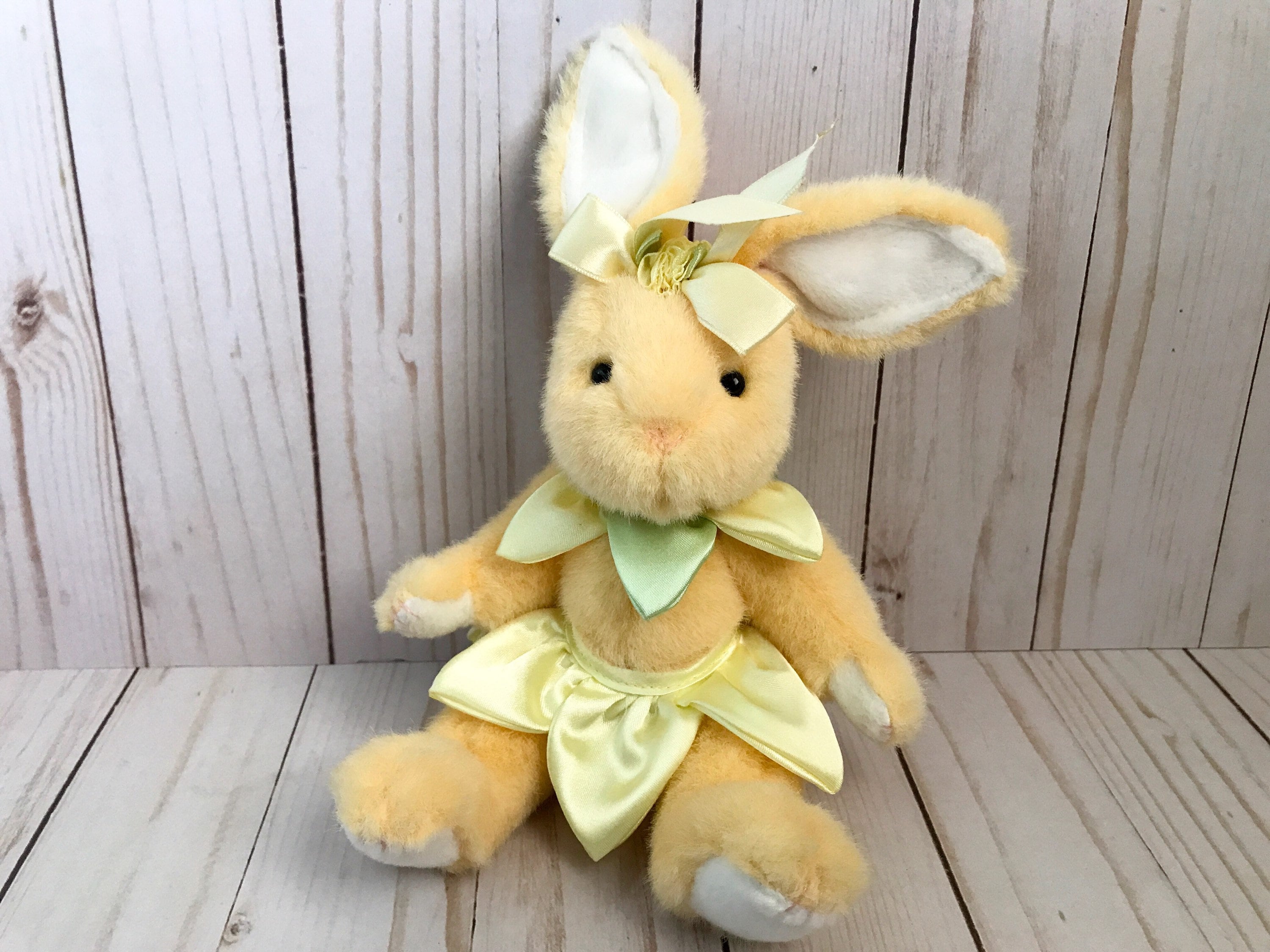 Bunny Yellow Stuffed Animal Rabbit Plush Hugfun International