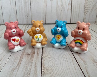 Lot de 4 figurines Bisounours en PVC, édition 2004 PlayAlong Care Bear Toys