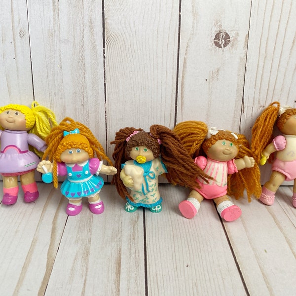 Vintage Cabbage Patch Poseable Figures, Cabbage Patch Kids PVC Figurines, Cabbage Patch Yarn Hair Dolls, You Pick