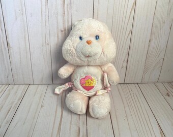 Peluche vintage de los años 80 de los Ositos Cariñosos Abrazando a Bebé Osito