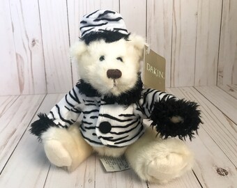 Vintage 2000s Dakin Bear Plush, Zena White Teddy Bear with tags
