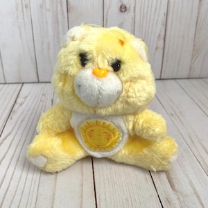 Vintage 1980s Care Bears Plush: Funshine Yellow Sunshine Bear