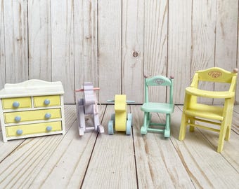 Vintage Hasbro Love A Bye Baby Furniture: 1980s Dollhouse Miniatures