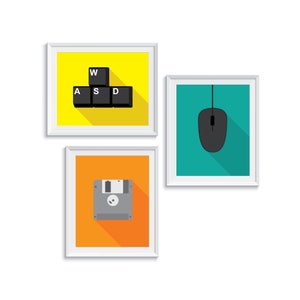 Computer Themed Printable Wall Art, Computer Themed Art, Office Theme Wall Art, Digital Download, Wall Decor, Computer Theme, Office Art