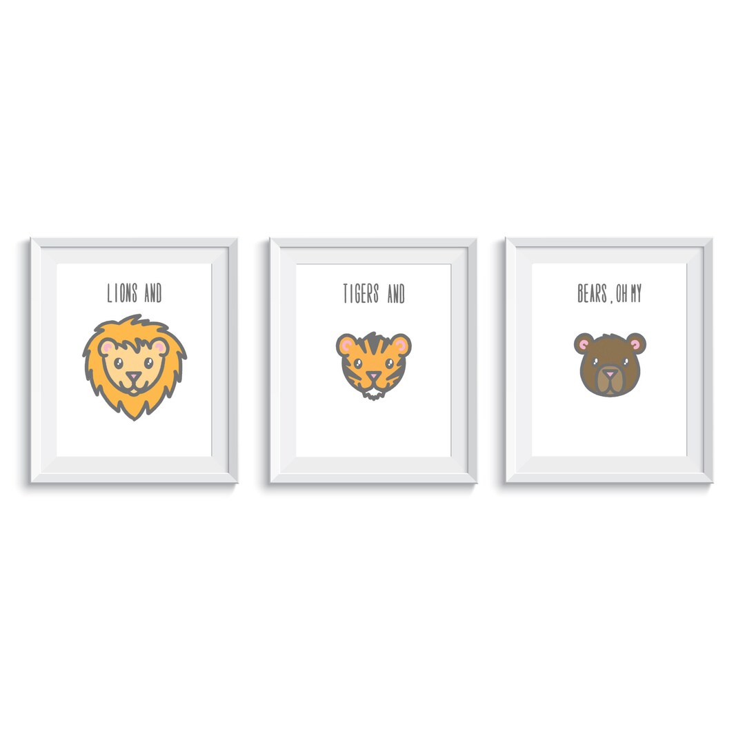 Animal Themed Printable Wall Art, Animal Themed Art, Animal Theme Wall
