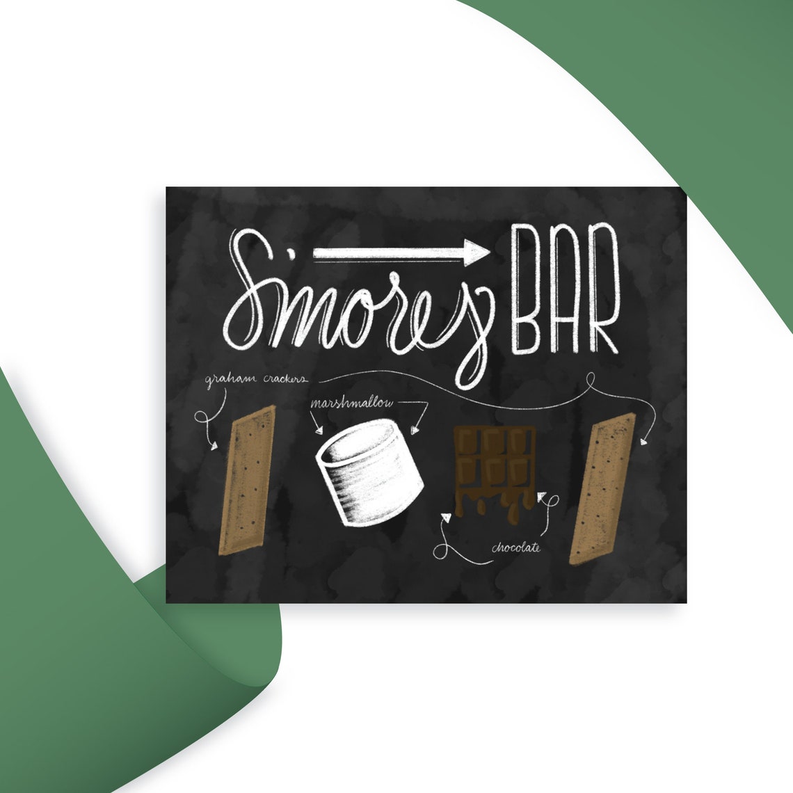 Smores Bar Printable Wall Art Chalk Print Chalkboard Art - Etsy
