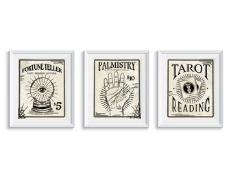 Vintage Halloween Art Prints, Psychic Theme (Digital Download)