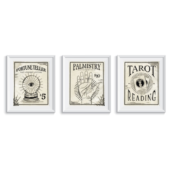 Vintage Halloween Art Prints, Psychic Theme (Digital Download)