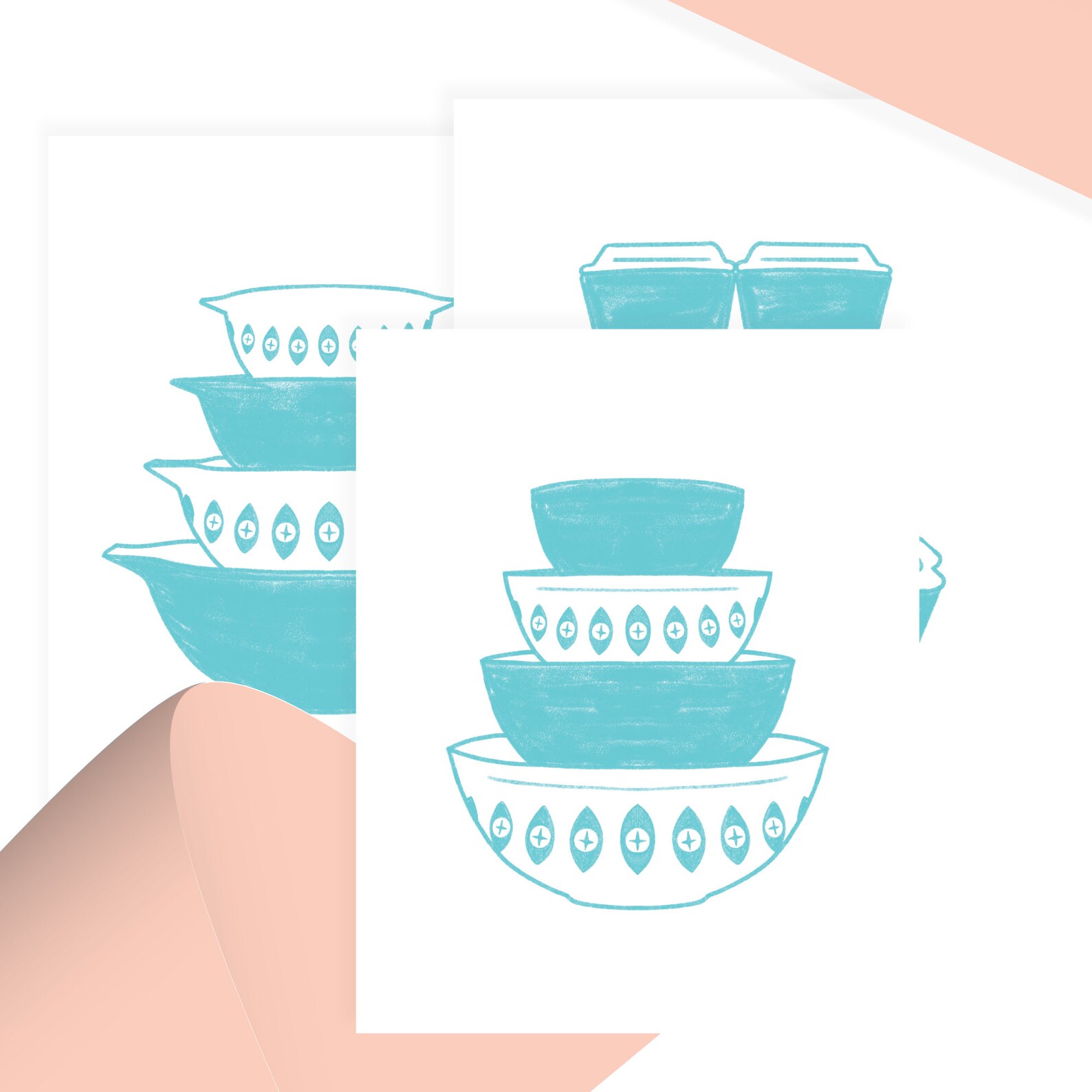 Vintage Pyrex Themed Printable Wall Art Pyrex Themed Art - Etsy