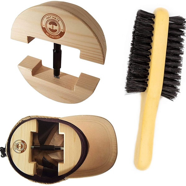 Premium Hat Stretcher + BONUS Hat Brush. HAT MATE. , One Size Fits All, Heavy Duty, Hat Stretchers & Clothes Brush, Hat Jack, Cowboy, Fedora