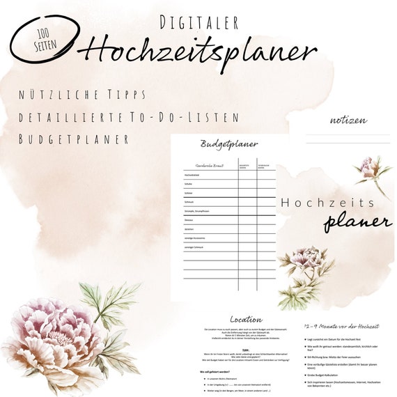Hochzeitsplaner Zum Ausdrucken - Etsy
