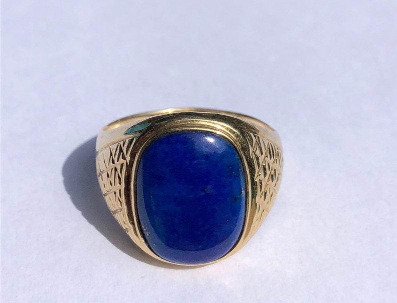 14K 14KT Yellow Gold Lapis Lazuli Ring Fine Jewelry Etsy