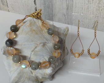 Beaded Bracelet and Earring Set