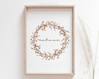 Autumn Wreath - Wall Art - Print