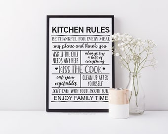 Kitchen Rules Print - Kitchen Prints | Kitchen Decor | Home Decor | Wall Art