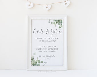 Cards and Gifts Wedding Print - Personalised Wedding Sign, Wedding Print, Wedding Decor, Cards Table Print, Gifts Table Print