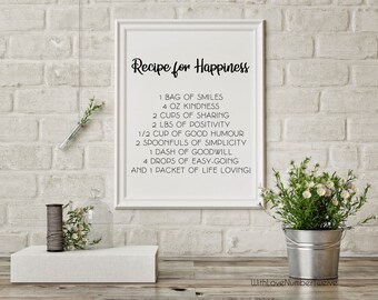 Recipe for Happiness - Wall Art - Print