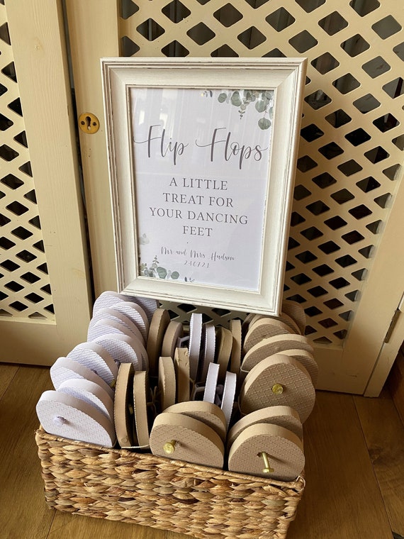 Flip Flops Wedding Print - Personalised Wedding Sign, Wedding Print,  Wedding Decor, Flip Flop Basket Wedding Print