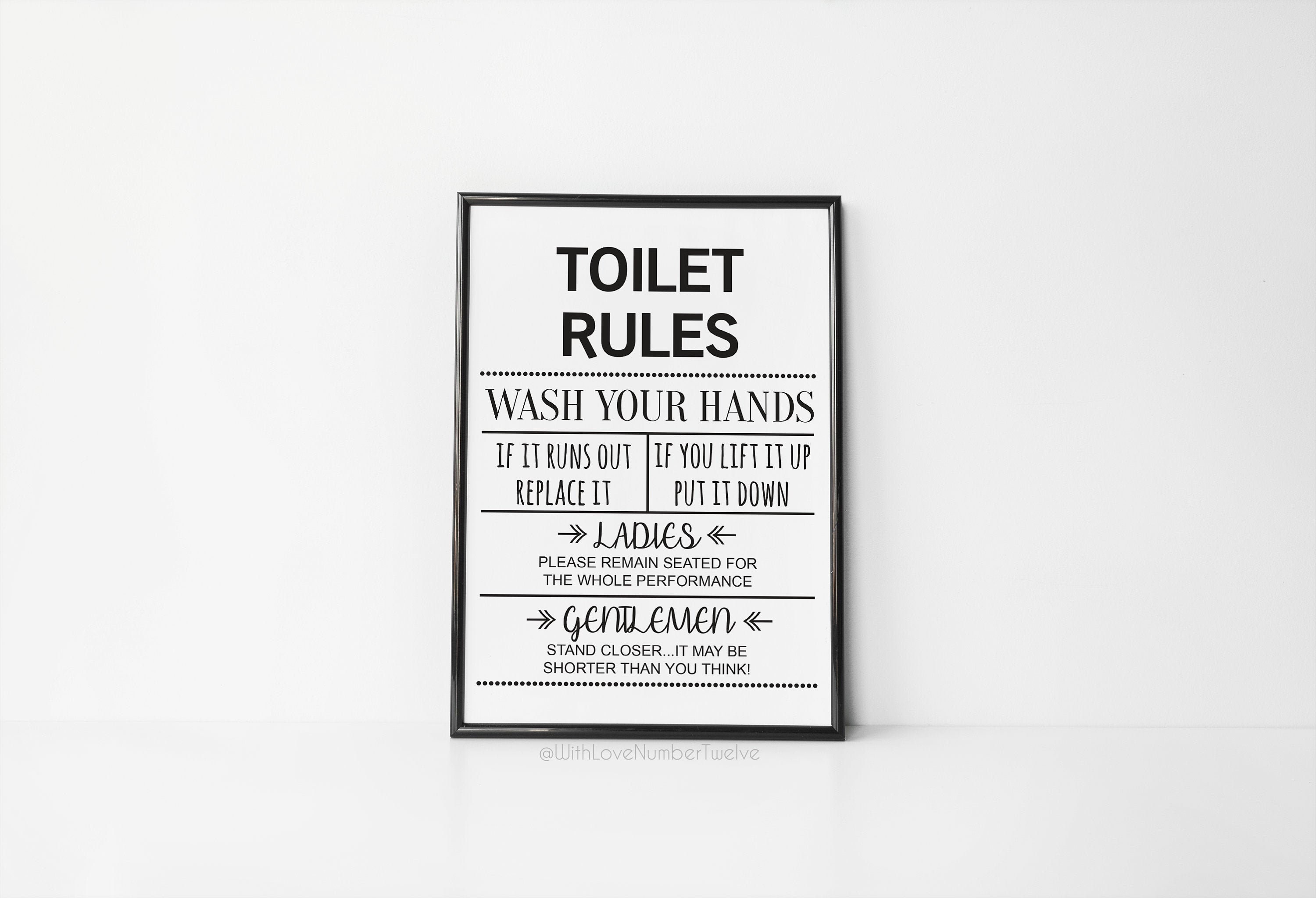 Toilet Rules Printable Poster