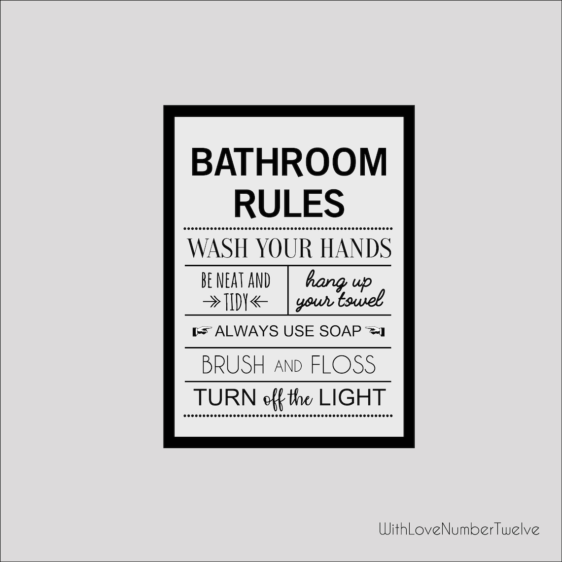 Bathroom Rules Print Bathroom Prints Bathroom Decor Home - Etsy