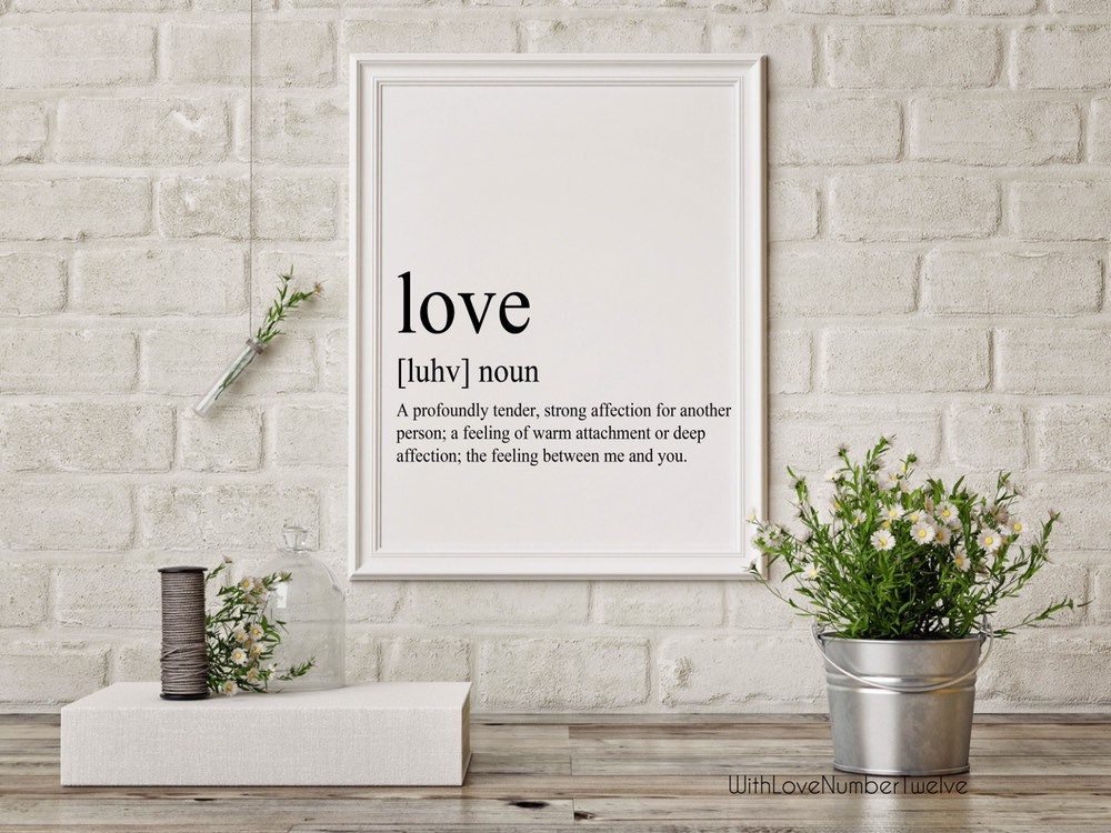 Love Definition Wall Art Print Etsy