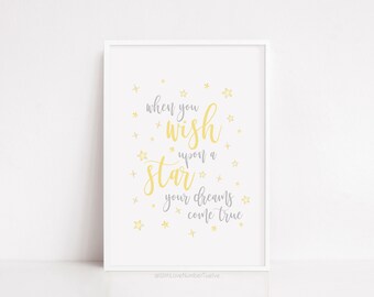 When You Wish Upon A Star - Wall Art - Nursery Print