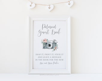 Polaroid Guest Book Wedding Print - Personalised Wedding Sign, Wedding Print, Wedding Decor, Photo Wedding Print