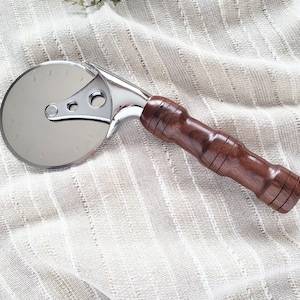 Pizza Cutter, 4 inch Large Roller Blade, Handmade Exotic Wood Handle, Pizza Wheel, Bhilwara