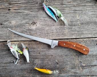 Fish Fillet Knife, Custom Handle, Premium Exotic Wood, Snakewood