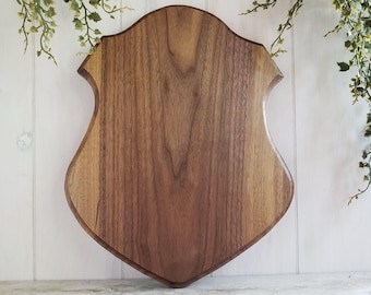 Placa de madera artesanal con forma de asta: Nogal americano, Nogal americano, Cerezo, Caoba
