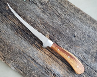 Fish Fillet Knife, Custom Handle, Premium Exotic Wood, Hawaiian Koa