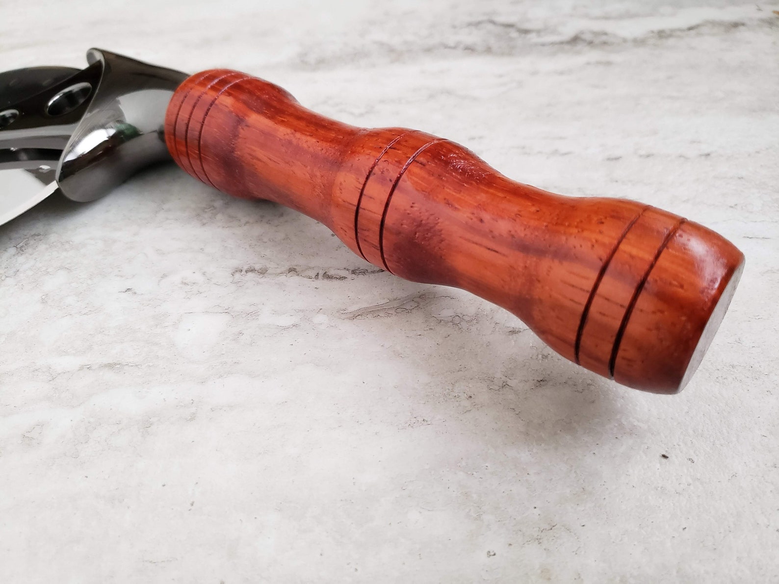 Large Pizza Cutter Custom Exotic Wood Handle Pizza Wheel Etsy