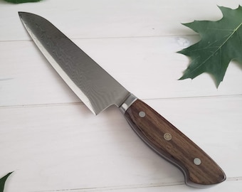 Damascus Steel Gyuto Chef Knife, Indian Laurel Wood Handle, Kitchen Knife